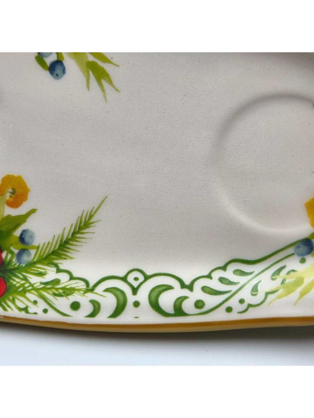 Pioneer Woman Garland 2 Piece Set Condiment Tray with Be Merry Bowl - Picture 11 of 16